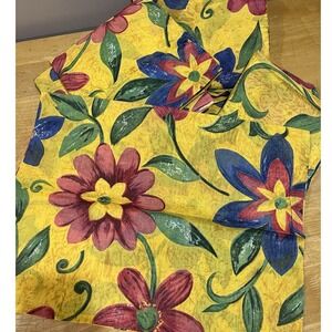Flower Power King Sheet Set 200‎ TC Cotton Blend Floral Tropical Yellow Blue